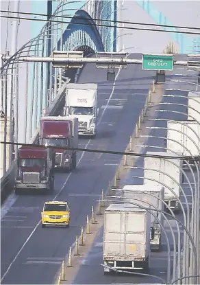  ?? DAN JANISSE /POSTMEDIA NEWS ?? The Ambassador Bridge at the Windsor-Detroit border on Tuesday.