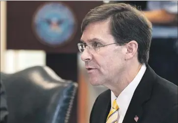  ?? MARK ESPER Alex Brandon Associated Press ?? was one of several national security off icials who fell out of favor with the president.