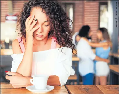  ??  ?? WHAT SHOULD SHE DO? Wife caught her other half giggling and kissing her former mate