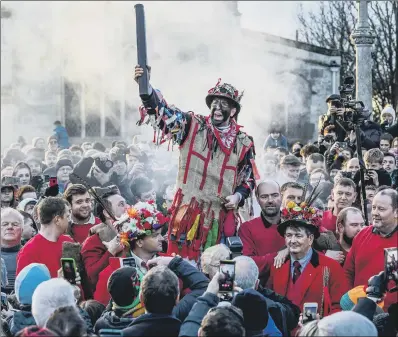  ??  ?? Haxey Hood is a rugby-scrum style battle between the regulars of the pubs in the Isle of Axholme village.