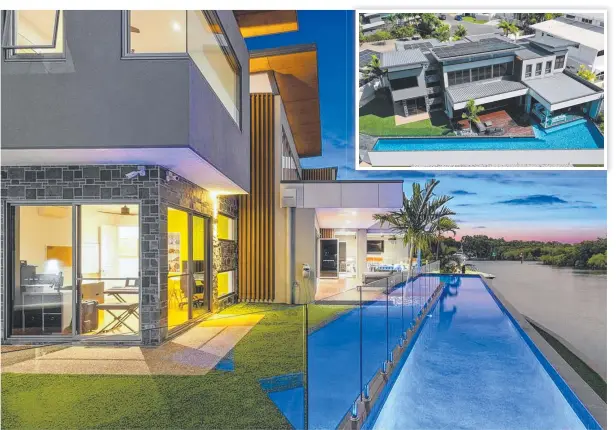  ?? ?? An opulent two-storey canal front property at 3 Ragamuffin Quay in the exclusive Bluewater Harbour Estate at Trinity Park sold on March 24 for a record $4.25m.