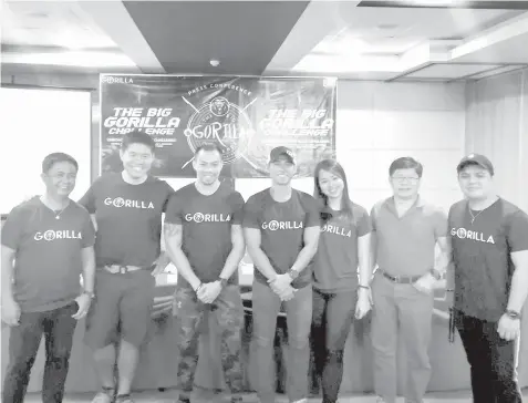  ??  ?? The organizers led by Gorilla Boot Camp founder Antonette Veloso (third from right) pose during a press conference to promote The Big Gorilla Challenge yesterday at the Big Hotel in Mandaue City.