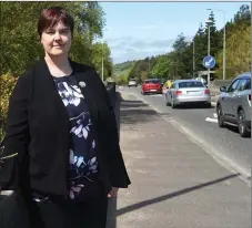  ??  ?? Suzanne Dennehy, whose sister died in a cycling accident near the Lewis Road Junction. She is calling for the Lewis road juction works to be undertaken as soon as possible.