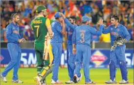  ?? GETTY IMAGES ?? India beat South Africa the last time they faced off in a World Cup, winning the match at Melbourne Cricket Ground by a massive 130run margin.