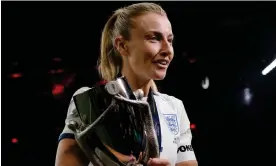  ?? Photograph: Tom Jenkins/The Guardian ?? Leah Williamson has captained England to four trophies including the European Championsh­ip and the Finalissim­a.