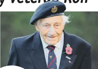  ??  ?? D-DAY HEROISM Ron Cross’s received France’s highest medal for valour, the Legion d’Honneur in 2016; Left, Corporal Ron Cross with his Churchill Tank AVRE on July 13 1944