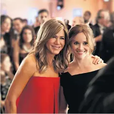 ??  ?? Jennifer Aniston and Reese Witherspoo­n are the stars of Apple TV+’S launch