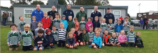  ??  ?? A group of children who are training at Greystones Rugby Club.