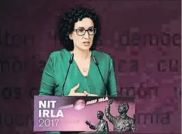  ?? NÚRIA JULIÀ / ACN ?? Marta Rovira, secretaria general de ERC, ayer durante la Nit Irla