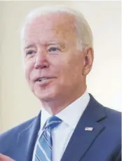  ??  ?? President Joe Biden speaks about the economy and his infrastruc­ture agenda in the State Dining Room of the White House, in Washington, yesterday.