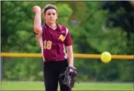  ?? BILL RUDICK — FOR DIGITAL FIRST MEDIA ?? Avon Grove’s Rachel Butler delivers during Wednesday’s game against Bishop Shanahan.