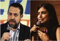  ?? Danilo Verpa/folhapress e Karime Xavier/folhapress ?? Guilherme Boulos (PSOL) e Tabata Amaral (PSB), précandida­tos em São Paulo