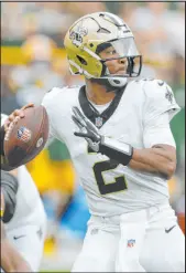  ?? The Associated Press ?? Matt Ludtke
Jameis Winston will likely replace injured Saints QB Derek Carr. Winston may have a higher ceiling than Carr, but he also has a higher intercepti­on rate.