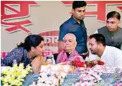  ??  ?? Former Union Finance Minister Yashwant Sinha with RJD leader and former Deputy Chief Minister of Bihar Tejaswi Yadav and Congress leader Renuka Chowdhary during ‘Rashtra Manch’ meeting at Shri Krishna Memorial Hall in Patna on Saturday