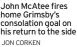  ?? JON CORKEN ?? John McAtee fires home Grimsby’s consolatio­n goal on his return to the side