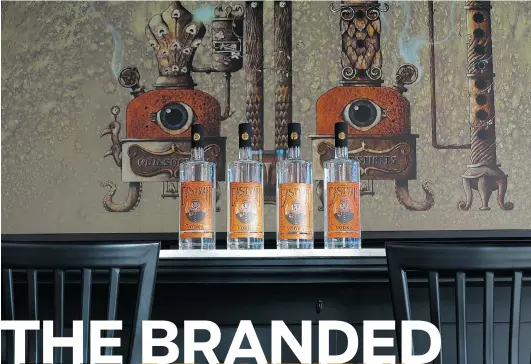  ?? PHOTO: RD CANE ?? Odd Society’s distinctiv­e East Van Vodka, made from barley, has won product and packaging awards.