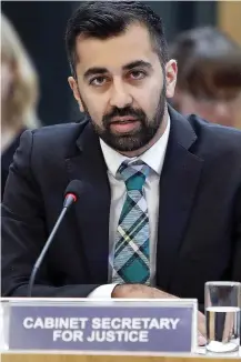  ??  ?? Flak: For Humza Yousaf ‘disappoint­ed’ by crime