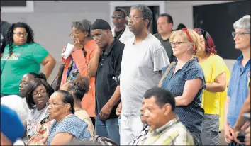  ??  ?? Supporters gather inside of the headquarte­rs for Gary Democratic mayoral nominee Jerome Prince on Friday.