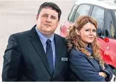  ??  ?? Driving force: Peter Kay and Sian Gibson as work colleagues John and Kayleigh