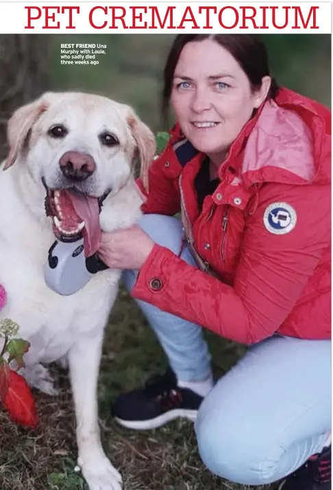  ?? ?? BEST FRIEND Una Murphy with Louie, who sadly died three weeks ago