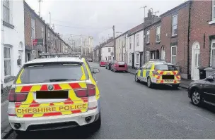  ??  ?? ●● Police raided a house on Garden Street in Hurdsfield