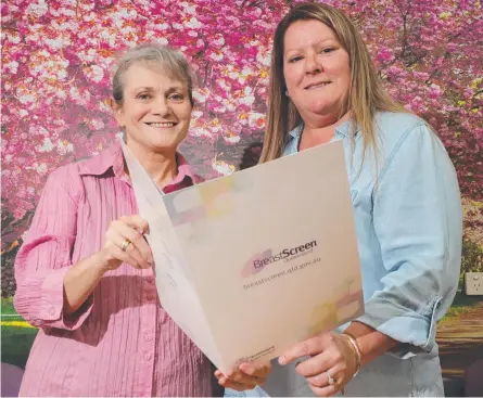  ??  ?? BreastScre­en Gold Coast Director Dr Ellen Dooris with Janine Oxley at the Southport clinic. Picture: Glenn Hampson