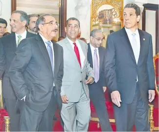  ?? DICOM ?? Andrew Cuomo y Danilo Medina durante su encuentro de ayer.