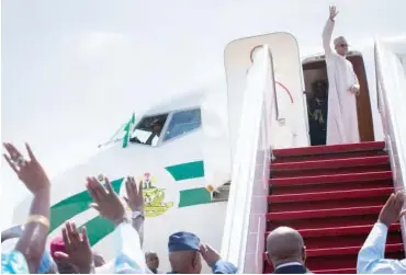  ??  ?? Buhari on another trip overseas