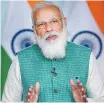  ?? PTI ?? Prime Minister Narendra Modi addresses the 10-nation virtual workshop on Thursday