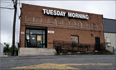  ?? ?? A Tuesday Morning retail store stands in Baileys Crossroads, Virginia. Tuesday Morning Corp. filed for Chapter 11 last month in the latest example of a retailer going under amid covid-19 shutdowns. (Bloomberg News WPNS/Andrew Harrer)