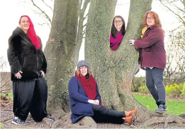  ??  ?? BEARING FRUIT: Karen Elliot, Morag Smith, Natalie Cargill and Claire Pullar of Arbroath Pippins in the town’s Springfiel­d Park, where they will plant apple trees for a new community orchard. Picture by Gareth Jennings.