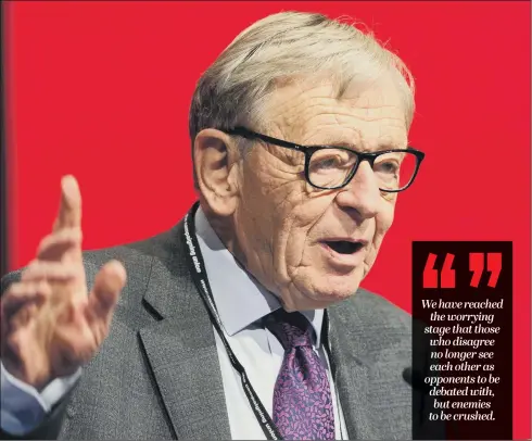  ?? PICTURE: REX/SHUTTERSTO­CK. ?? COMPASSION: Lord Alf Dubs, the Labour peer who came to Britain as a child refugee from the Nazis, has warned about hate-filled political discourse.