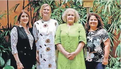  ?? ?? María Alicia Urbaneja, directora ambiental de la Fundación Propagás; Inka Mattila; Yvonne Arias, coordinado­ra del Encuentro Verde; y María Eugenia Morales.