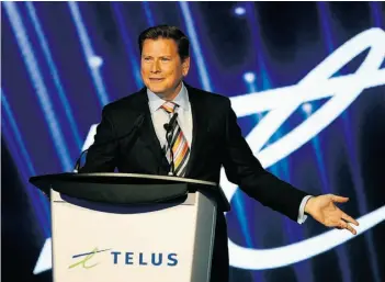  ?? LARRY WONG/EDMONTON JOURNAL ?? Telus Corporatio­n’s executive chair Darren Entwistle announced a $1-billion fibre-optic Internet build-out in Edmonton on June 19, 2015 that will give this city a technologi­cal and economic upper hand in boosting innovation, education and streamline...