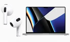  ?? Photograph: Apple ?? Third-generation Apple AirPods and M1 Pro MacBook Pro laptops have been announced.