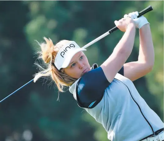  ?? PHOTO AFP ?? La Canadienne Brooke M. Henderson se retrouve 10 coups derrière la meneuse de la Classique Toto Japan.