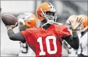  ?? MARKDUNCAN / ASSOCIATED PRESS ?? VinceYoung’s release Monday by Cleveland is the latest setback in a career that’s starting to be defined by the word.