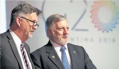  ??  ?? En Bariloche. El ministro de Energía, Juna José Aranguren, en el encuentro del G20, ayer.