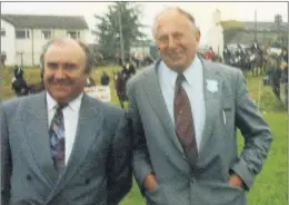  ?? (Pic: The Avondhu Archives) ?? Ted Sheehan (chairman Fermoy Show) and Michael Murphy (Silver Pail Dairy) at the Fermoy Show back in 1991.