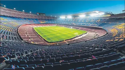  ?? FOTO: FC BARCELONA ?? Partidos sin público hasta nueva orden No se puede saber todavía cuándo regresará el público al Camp Nou