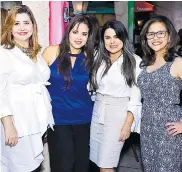  ??  ?? Liliana Trejo, Luchi Manjarrés, Claudia Díaz y Gina Baeza.