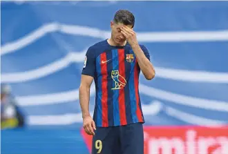  ?? ?? ROBERT LEWANDOWSK­I del Barcelona no jugará el partido de hoy