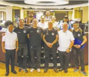  ?? ?? TEAM ULIS at Manila Bulletin Newsroom: (first row from right in black shirts): Nicolas Meleissis, Patrick Villardry (team leader), Vincent Falzon, Sebastien Bouche, (second row), Sebastien Bois, (third row), Nassim Aberkane. With them are Ramon Moreno Jr., EVP of Together Ensemble (first row second from right), and Captain Melvin Dalangin (Philippine Coast Guard Auxiliary), and MB senior editors Pinky Colmenares, Isabel de Leon, Bernie Magkilat, and Tristan Lozano. (Arnold Quizol)