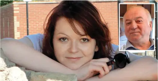  ??  ?? Investigat­ion: Yulia Skripal arrived in the UK on March 3. She and father Sergei, inset, were taken to hospital on March 4