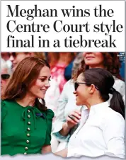  ??  ?? FASHION ICONS: Columnists wowed by Meghan at Wimbledon in 2019, and on her wedding day