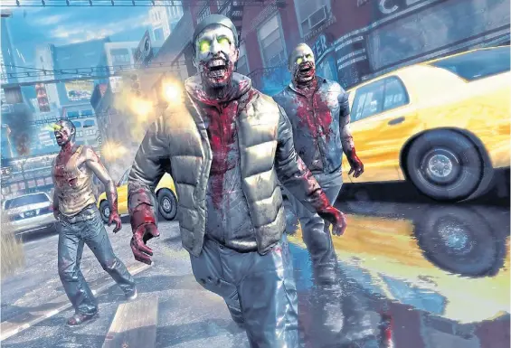  ??  ?? Cadáveres andantes. En Dead Trigger 2, a medida que se avanza en el juego aparecen seres humanos que ayudan a luchar contra los zombies.