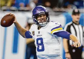  ?? Duane Burleson/associated Press ?? Kirk Cousins heads to the Falcons on a four-year deal after coming off a torn Achilles suffered in 2023 with the Vikings during his sixth season in Minnesota.