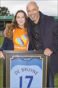  ??  ?? Paul McGrath with Elle Jenkinson.