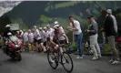  ?? Thibault Camus/AP ?? Bob Jungels saw off 20 riders from the breakaway on a gruelling stage. Photograph: