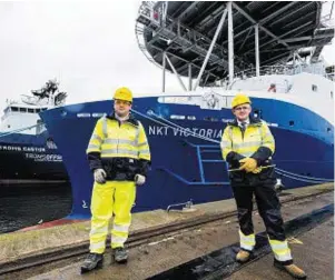  ??  ?? NKT Victoria cable-laying vessel will instal two subsea power cables for SSEN